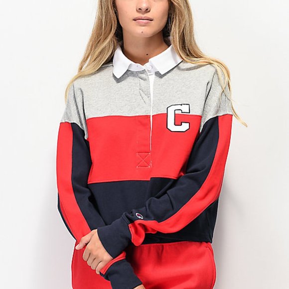 Champion Tops - Champion Rugby Crop Long Sleeve Sleeve Shirt Large